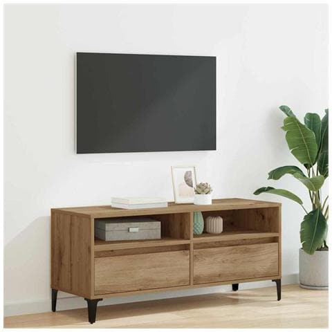 Mobile TV con cassetto Rovere artigianale 100 x 34,5 x 44,5 cm - Foto 2