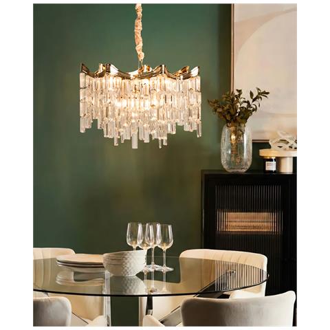 Lampadario Jemni Cristallo Oro - Foto 1