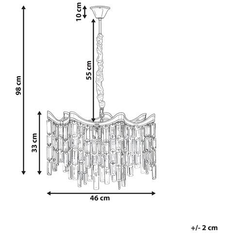 Lampadario Jemni Cristallo Oro - Foto 7