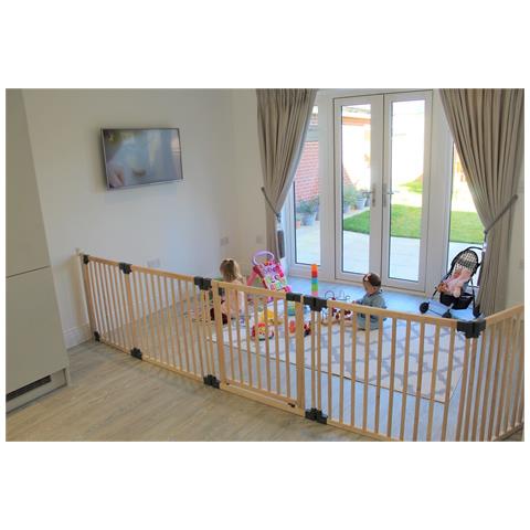 Safetots Divisorio Multipannello In Legno, Fino A 256cm, Legno Naturale, 76cm Di Altezza - Foto 2