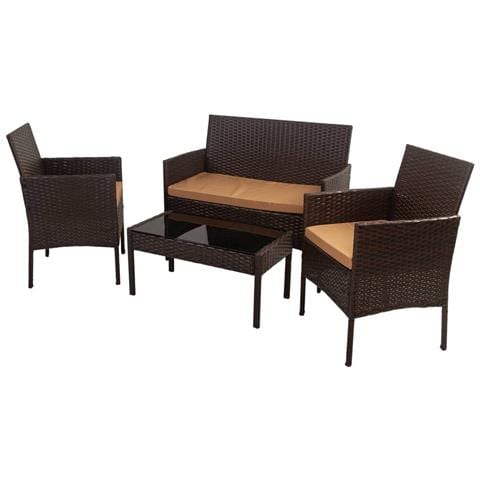 Set Tavolo, Divano E 2 Poltrone Marroni - Foto 1