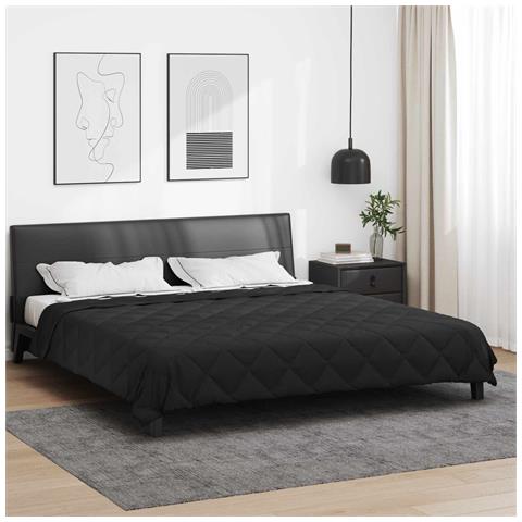 Duvet Estivo Nero 240 x 200 cm Microfibra - Foto 2