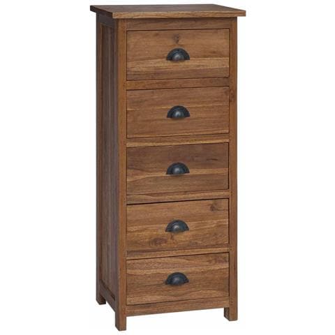 Cassettiera Naturale 45 x 35 x 110 cm Legno di teak solido - Foto 1