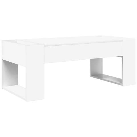 Tavolino da salotto Bianco 110 x 50 x 41 cm Legno multistrato - Foto 1