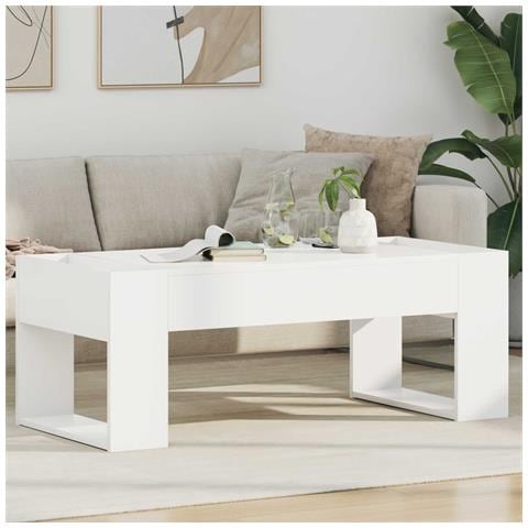 Tavolino da salotto Bianco 110 x 50 x 41 cm Legno multistrato - Foto 2