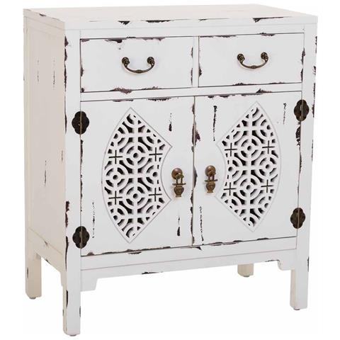 Mobile Ingresso In Legno Con 2 Cassetti E 2 Ante Bianco 66x36x78h Cm - Foto 1