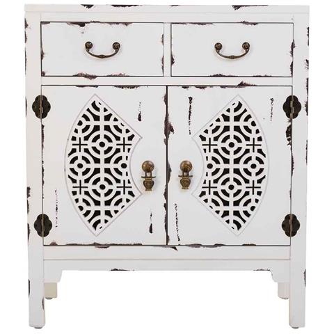 Mobile Ingresso In Legno Con 2 Cassetti E 2 Ante Bianco 66x36x78h Cm - Foto 2