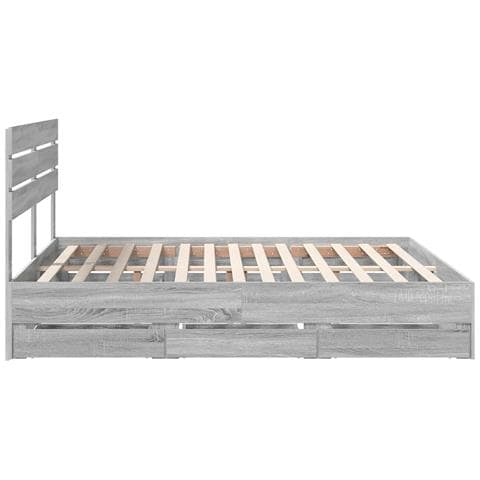 Struttura del letto con cassetto Grigio Sonoma 200 x 200 cm - Foto 9
