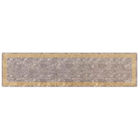 Runner Tappeto MARSA Grigio 100 x 400 cm Poliestere e PVC - Foto 1
