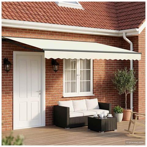 Tenda retrattile manuale Crema 5 × 3,5 m - Foto 2