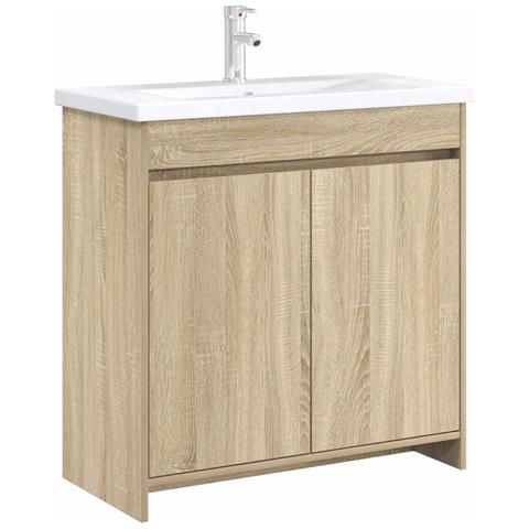 Mobiletto da Bagno Sotto Lavabo Rovere Sonoma - Foto 2