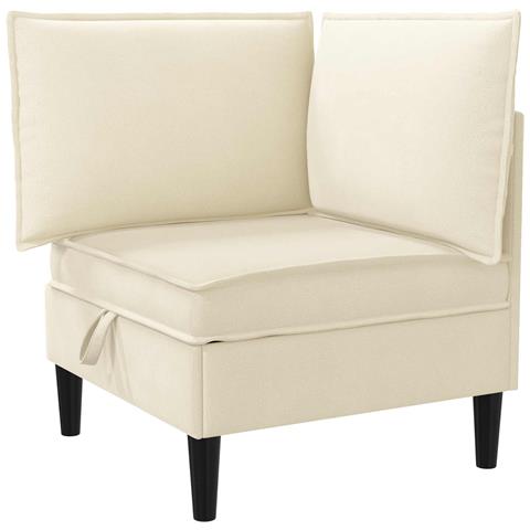 Divano Angolare con Storage Crema Velluto - Foto 1
