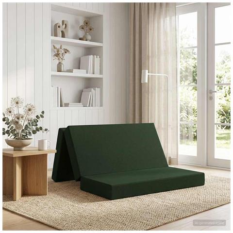 Divano Letto Pieghevole 160 x 67 x 45 cm Verde Scuro - Foto 2