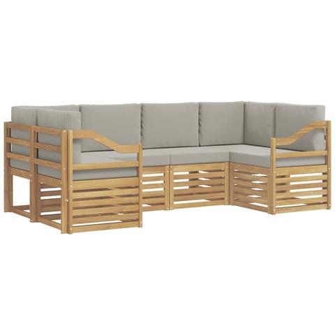Set divano sezionale 6 pcs Bianco e Grigio Chiaro - Foto 1