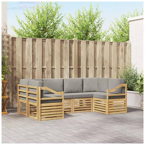 Set divano sezionale 6 pcs Bianco e Grigio Chiaro - Foto 2