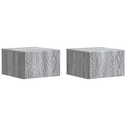 Mobiletto da notte a muro 2 pcs Sonoma grigio 49 x 34,5 x 20 cm - Foto 1
