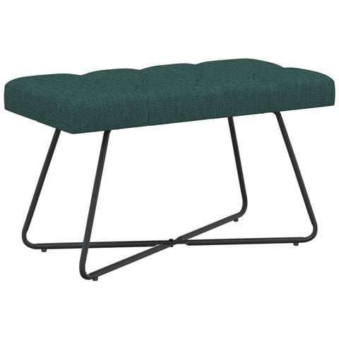 Panchina con bottoni imbottiti Verde Scuro 80 x 40 x 46 cm - Foto 1