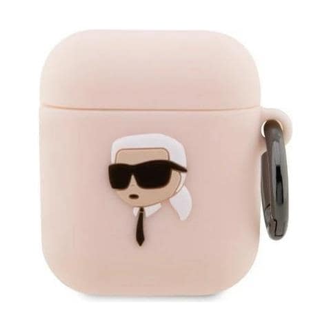 Karl Lagerfeld Kla2runikp Airpods 1/2 Custodia Rosa /rosa Silikonico Karl Head 3d - Foto 1