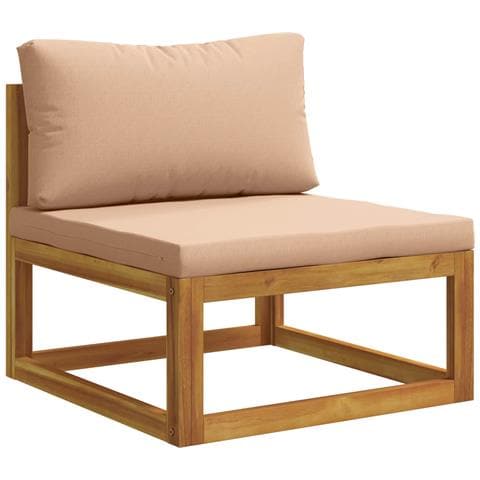 Set di divani 7 pz Naturale Legno di Acacia Massello - Foto 2
