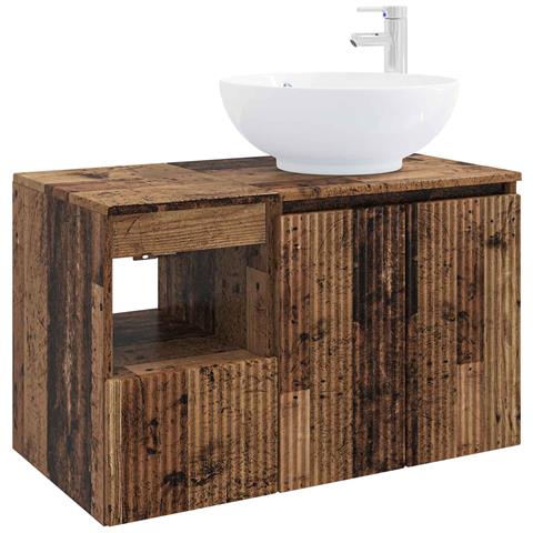 Set di mobili per il bagno 2 pz Legno antico - Foto 1