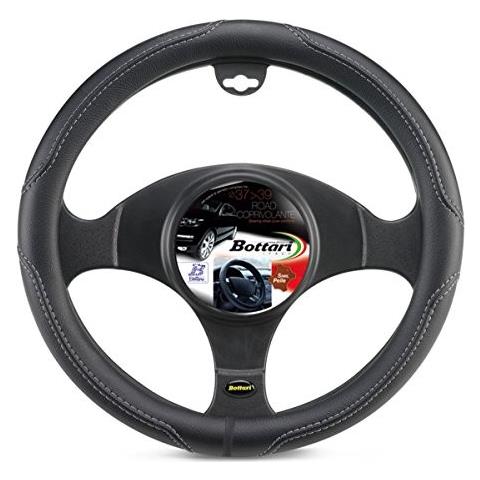 Coprivolante ""road"" Nero / grigio In Simil Pelle 37/39cm Cuciture A Vista - Foto 3