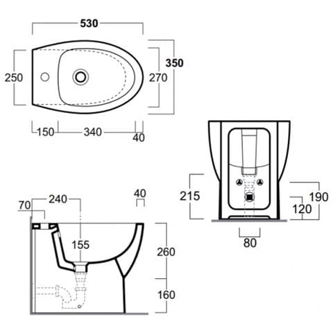 Simas Spazio Lft23 Bidet Filo Parete, Bianco - Foto 2