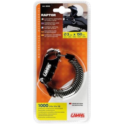 Lucchetto Antifurto Raptor Con Cavo A Spirale - Foto 2