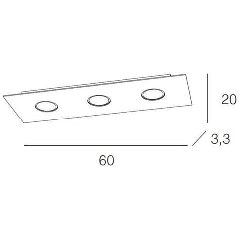 Plafoniera Moderna Rettangolare Area Metallo Bianco Metallo 3 Luci Gx53 - Foto 2