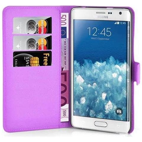 Custodia Compatibile Con Samsung Galaxy Note Edge In Violetta Ametista - Coperchio Protettiva Con Chiusura Magnetica, Funzione Stand E Tasca Per Le Carte - Foto 1