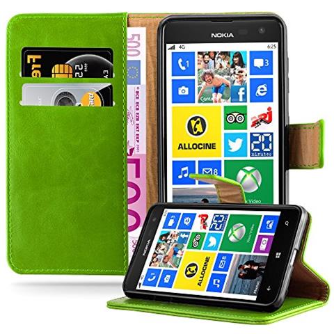 Custodia Compatibile Con Nokia Lumia 625 In Verde Erbe - Coperchio Protettiva Con Chiusura Magnetica, Funzione Stand E Tasca Per Le Carte - Foto 1