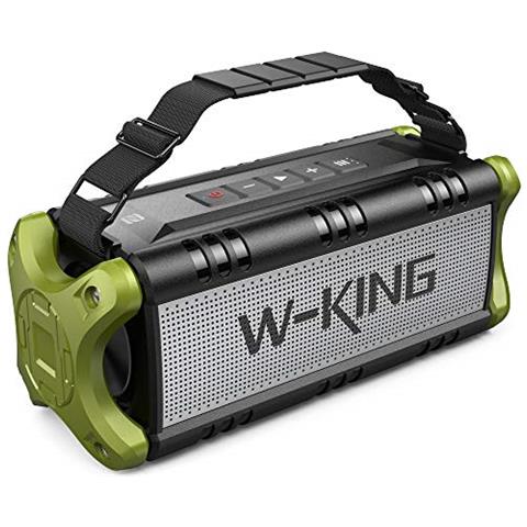 W-king 50w (picco 70w) Altoparlante Bluetooth Portatili - 24 Ore Di Riproduzione - Portatile Speaker Con Bassi Potenti - 8000mah Batteria - Tws Impermeabile Subwoofer Per Casa Festa All'aperto (verde) - Foto 1
