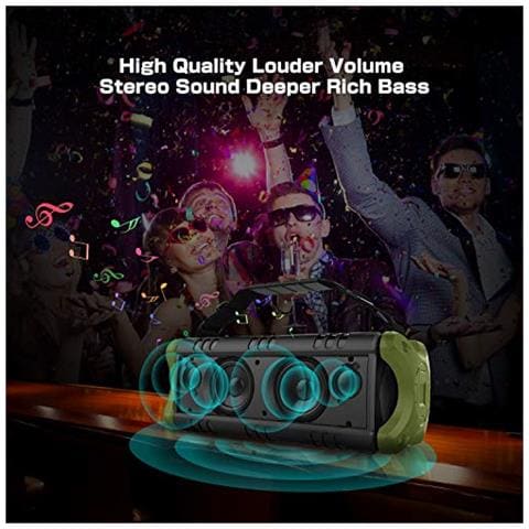 W-king 50w (picco 70w) Altoparlante Bluetooth Portatili - 24 Ore Di Riproduzione - Portatile Speaker Con Bassi Potenti - 8000mah Batteria - Tws Impermeabile Subwoofer Per Casa Festa All'aperto (verde) - Foto 2