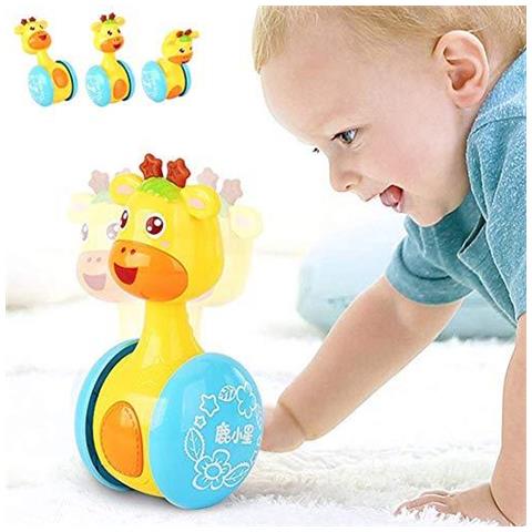Cartoon Giraffe Tumbler Bambola Roly-poly Giocattoli Del Bambino Sveglio Di Sonagli Anello Della Bell Neonati 3-12 Mese Di Anticipo Giocattolo Educativo Per Il Bambino Ragazzi E Le Ragazze Di Natale Regali Di Compleanno Stocking Fillers Colorato - Foto 4