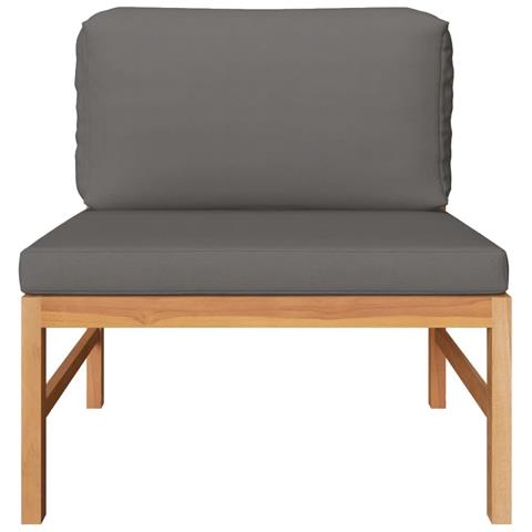 Set Divani Giardino 2 Pz Cuscini Grigio Scuro In Legno Di Teak - Foto 7
