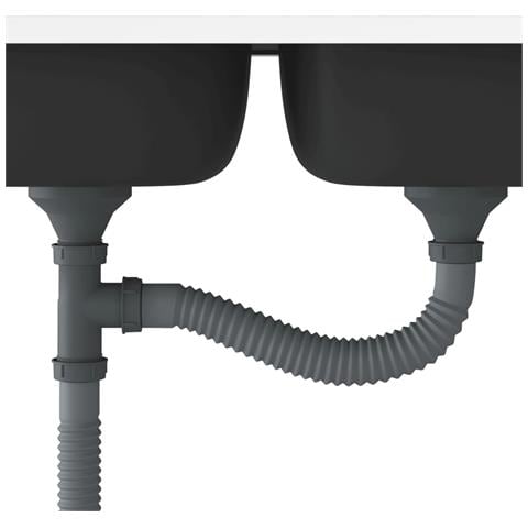 Lavello Cucina Doppia Vasca 800x600x155 mm Argento Acciaio Inox - Foto 10