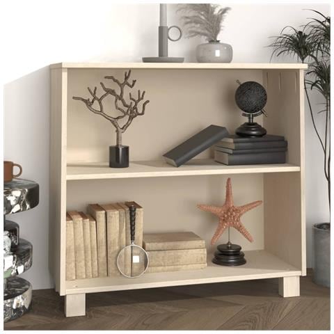 Credenza Marrone Miele 85x35x80 Cm In Legno Massello Di Pino - Foto 7