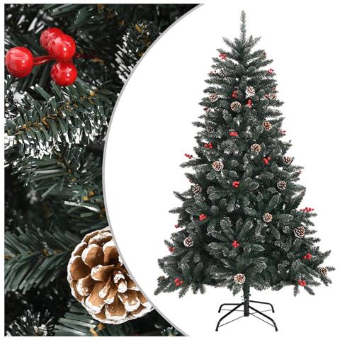 Albero Di Natale Artificiale Con Base Verde 150 Cm Pvc - Foto 1
