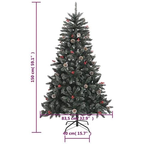 Albero Di Natale Artificiale Con Base Verde 150 Cm Pvc - Foto 9