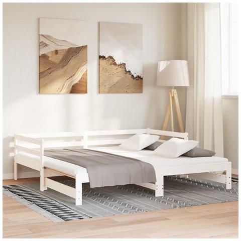 Lettino Estraibile Senza Materasso Bianco 90x190 cm - Foto 12