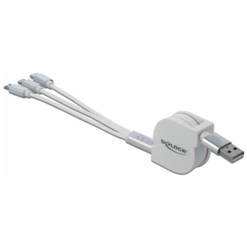 85850 Cavo Usb 0,98 M Usb 2.0 Usb A Usb C /micro-usb B /lightning Argento, Bianco - Foto 2