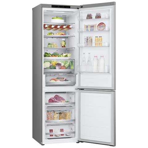 LG GBV7280CPY Frigorifero combinato, Classe C, 387L, Fresh Converter, Porte piatte,Argento, 387 L, No Frost (frigorifero), SN-T, 10 kg/24h, C, Acciaio inox - Foto 2
