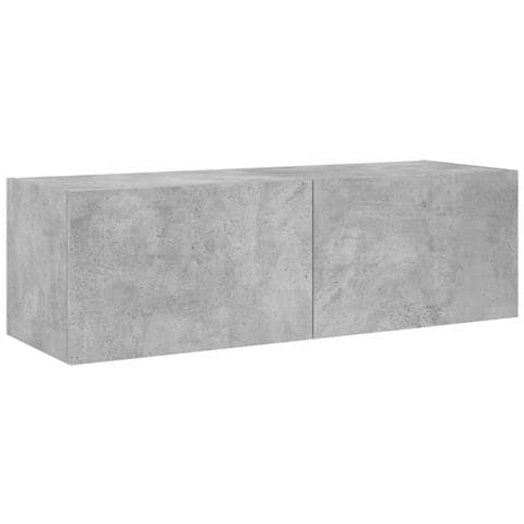 Mobile Tv A Parete Con Luci Led Grigio Cemento 100x35x31 Cm - Foto 3
