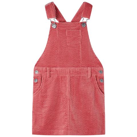 Abito Scamiciato Da Bambina Velluto A Coste Rosa 104 - Foto 1