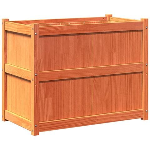 Fioriera Giardino Marrone Cera 90x50x70 Cm Legno Massello Pino - Foto 2
