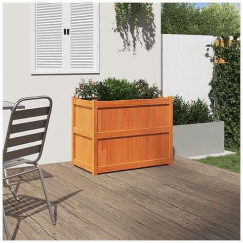 Fioriera Giardino Marrone Cera 90x50x70 Cm Legno Massello Pino - Foto 3