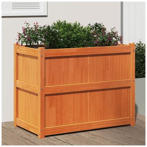 Fioriera Giardino Marrone Cera 90x50x70 Cm Legno Massello Pino - Foto 1