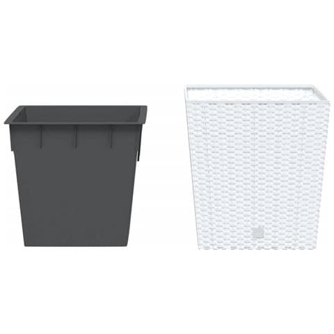 Fioriera Con Interno Rimovibile Bianca 21 / 32 L Pp Rattan - Foto 3