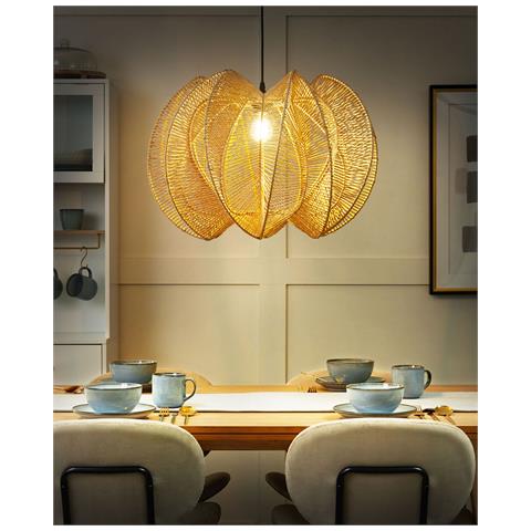 Lampadario Maninga Corda Di Carta Marrone Chiaro - Foto 1