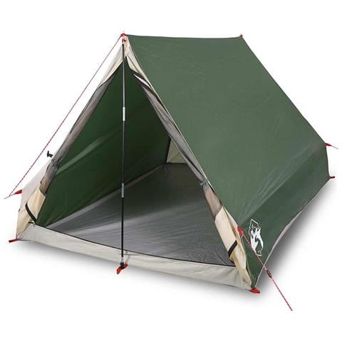 Tenda Da Campeggio Telaio Ad A Per 2 Persone Verde Impermeabile - Foto 1