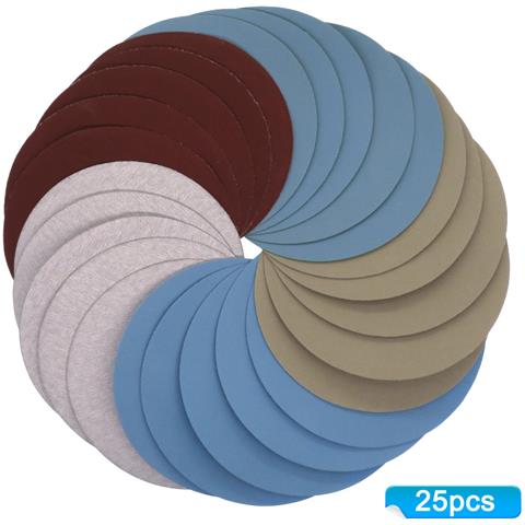 25 Dischi Abrasivi A Secco Da 5 Pollici E 125 Mm 1000#2000#3000#4000# Multicolor - Foto 5